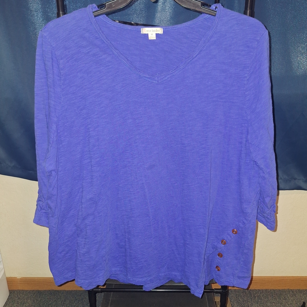 Erin London Blouse with Button Accents